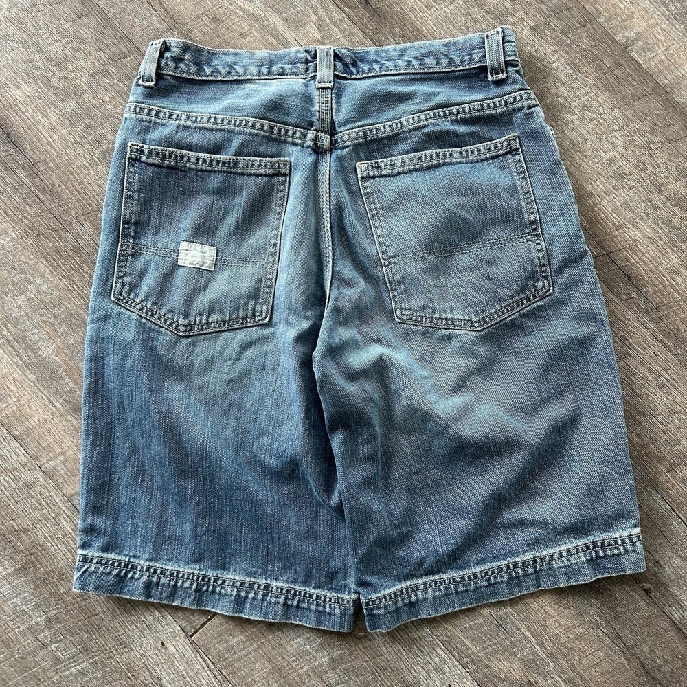 Vintage Old Navy Shorts Mens 30 Blue Denim Loose Fit Paint Grunge Jorts Y2K Work